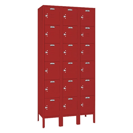 Wardrobe Locker, 36 in W, 12 in D, 78 in H, (3) Wide, (6) Tier MPN:YFC53323