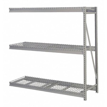 Add-On Bulk Storage Rack, 36 in D, 72 in W, 3 Shelves, Dove Gray MPN:DD67313W