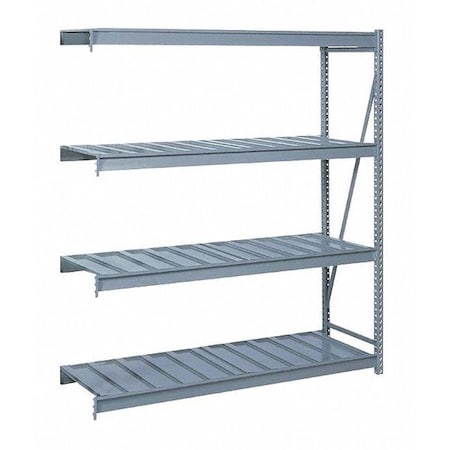 Add-On Bulk Storage Rack, 24 in D, 72 in W, 4 Shelves, Dove Gray MPN:DD67331R