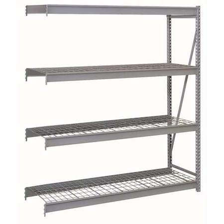 Add-On Bulk Storage Rack, 36 in D, 72 in W, 4 Shelves, Dove Gray MPN:DD67333W