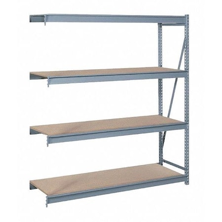 Add-On Bulk Storage Rack, 48 in D, 72 in W, 4 Shelves, Dove Gray MPN:DD67335P