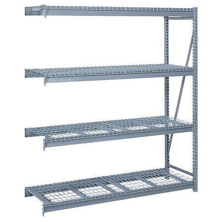 Add-On Bulk Storage Rack, 24 in D, 96 in W, 4 Shelves, Dove Gray MPN:DD67531W