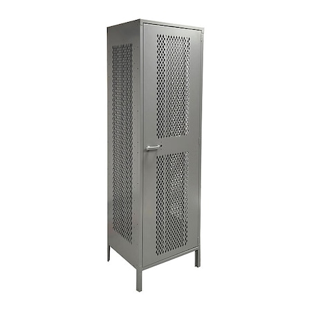 Shelving Storage Cabinet, 78 in H, 24 in W, 21 in D, Swing, Padlock Hasp, Gray, 4 Shelves, 0 Drawers MPN:DD1130DP