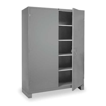 Shelving Storage Cabinet, 82 in H, 60 in W, 24 in D, Swing, Padlock Hasp, Gray, 4 Shelves, 0 Drawers MPN:DD1145