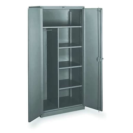 Combo Wardrobe Storage Cabinet, 82 in H, 48 in W, 24 in D, Swing, Padlock Hasp, Gray, 4 Shelves MPN:DD1148
