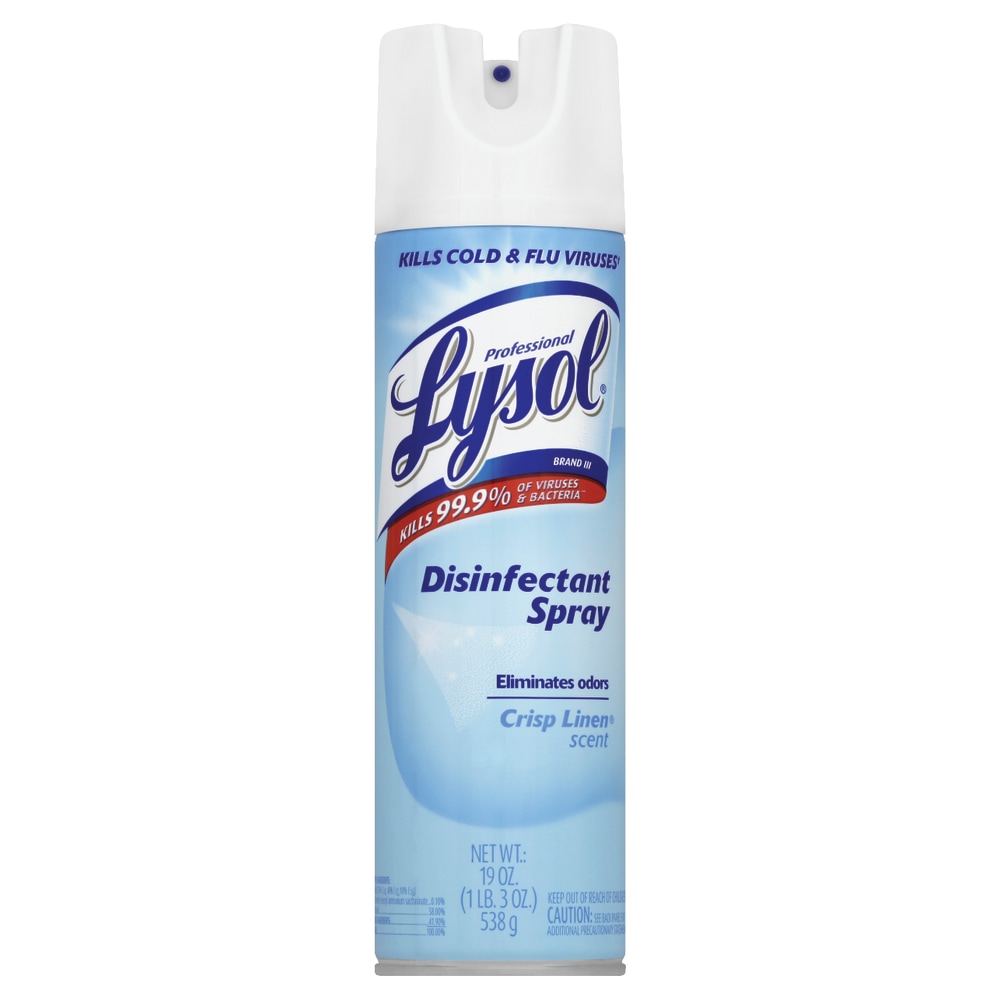 Lysol Professional Disinfectant Spray, Crisp Linen Scent, 19 Oz, Case Of 12 Sprays