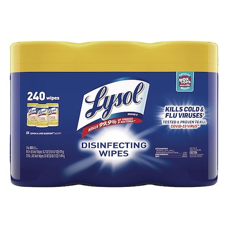 Disinfecting Wipes, Canister, Lemon and Lime Blossom, White, 3 PK MPN:19200-84251