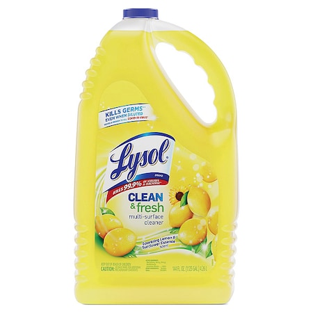Cleaner and Disinfectant, Bottle, 144 oz, Sparkling Lemon & Sunflower Essence, 4 PK MPN:77617