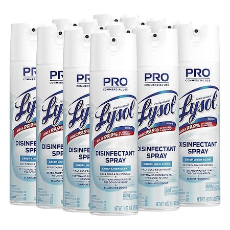 Disinfectant Spray, 19 oz. Aerosol Spray Can, Linen, 12 PK MPN:REC 74828