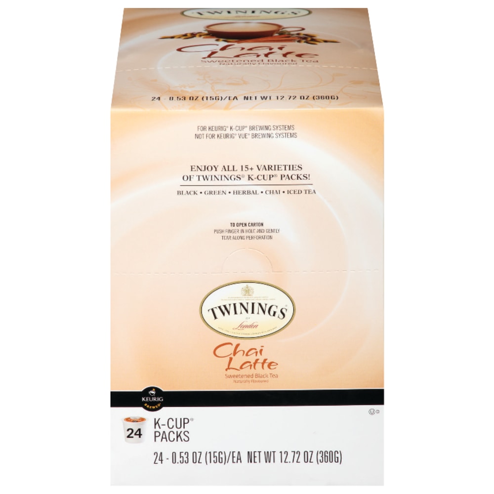 Twinings of London Chai Latte Single-Serve K-Cup Pods, 12.72 Oz, Carton Of 24 (Min Order Qty 3) MPN:11007