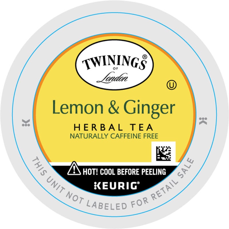 Twinings Lemon Ginger Decaffeinated Herbal Tea, K-Cup Pods, 2.8 Oz, Carton Of 24 (Min Order Qty 4) MPN:11019