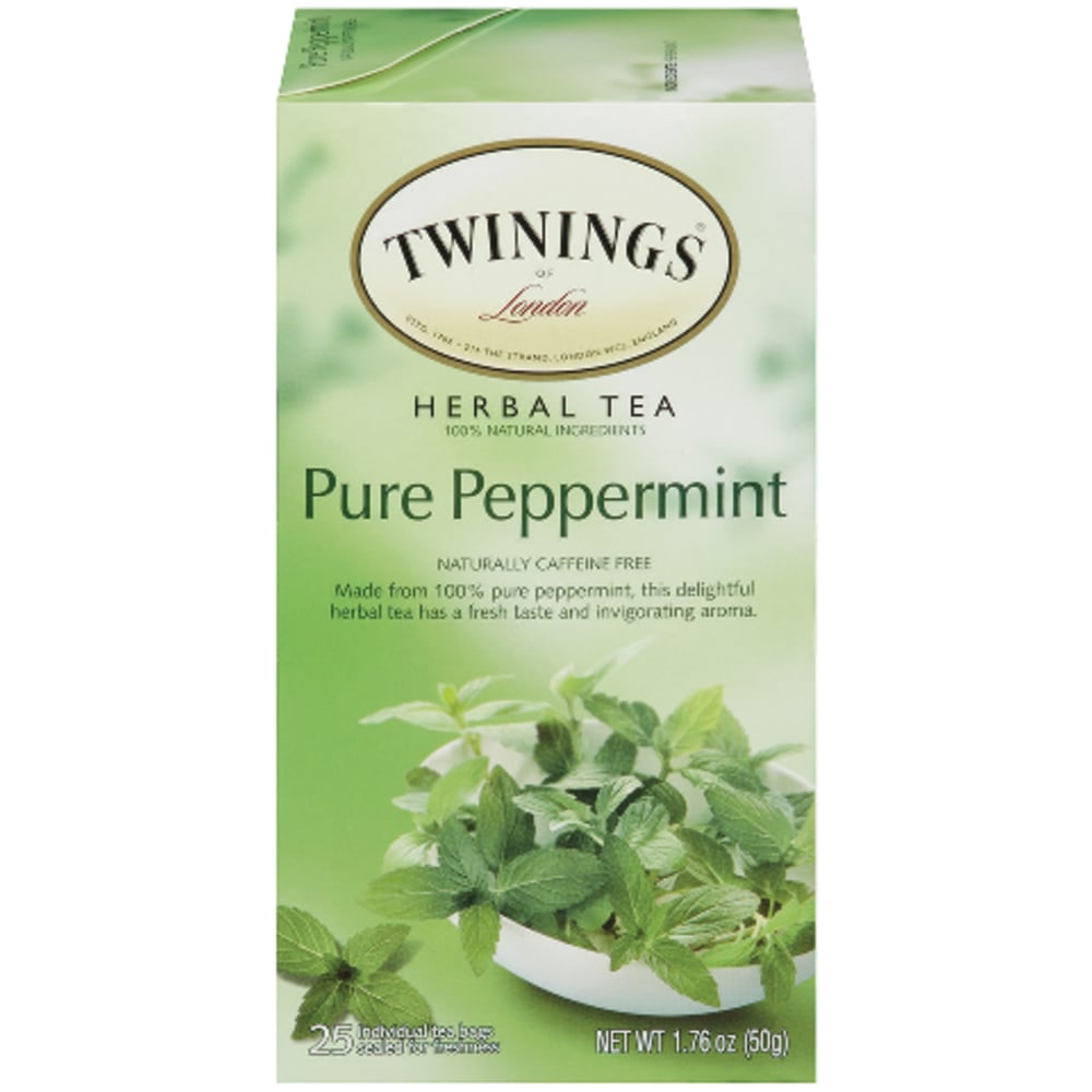 Twinings Caffeine-Free Pure Peppermint Herbal Tea, 2 Oz, Carton Of 25 (Min Order Qty 11) MPN:09179