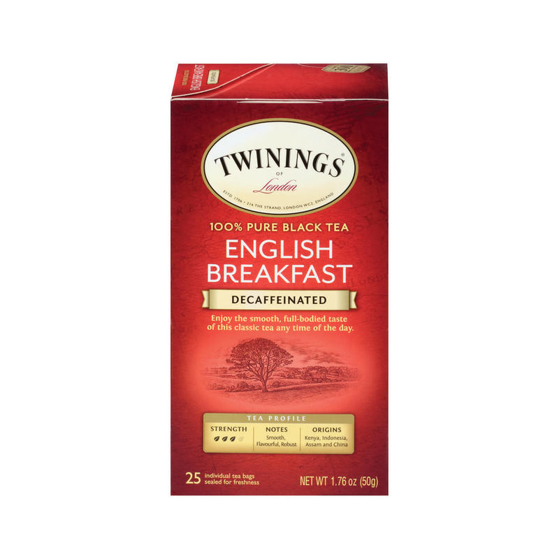 Twinings of London Classic Decaffeinated English Breakfast Tea Bags, Carton Of 25 (Min Order Qty 11) MPN:09182