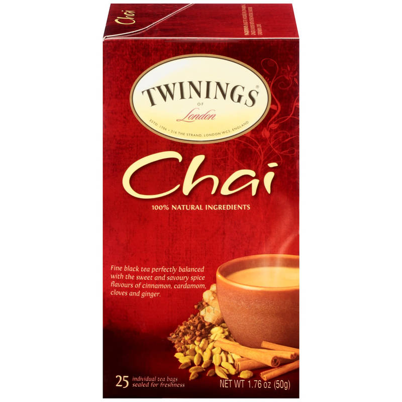 Twinings of London Chai Tea Bags, 1.76 Oz, Carton Of 25 (Min Order Qty 11) MPN:09185