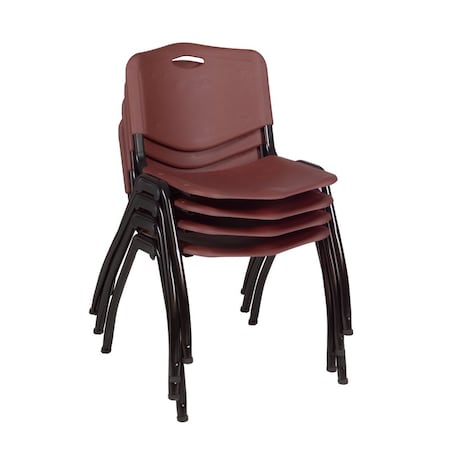 Regency M Lightweight Stackable Sturdy Breakroom Chair (4 pack)- Burgundy MPN:4700BY4PK