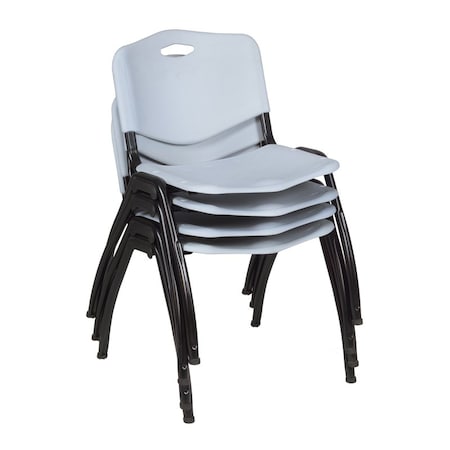 Regency M Lightweight Stackable Sturdy Breakroom Chair (4 pack)- Grey MPN:4700GY4PK