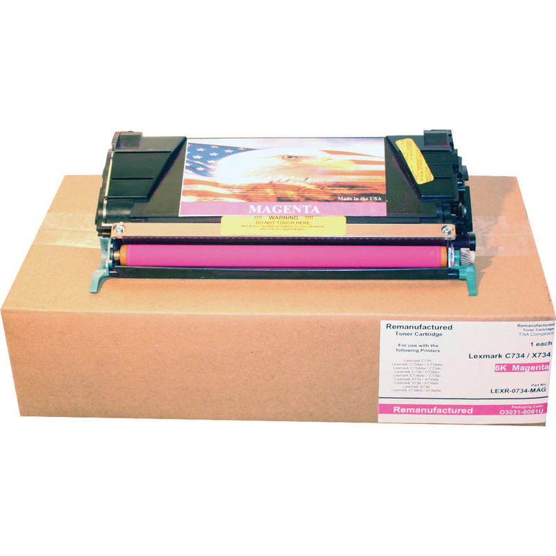 M&A Global Remanufactured Magenta Toner Cartridge Replacement For Lexmark C734A1MG, C734A1MG-CMA MPN:COM LEXC734A1MG MAG