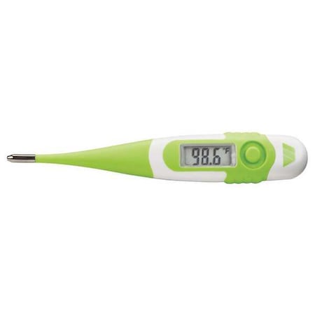 Digital Thermometer, Plastic, 1 in L, 0.75 in W, Green/White MPN:15-736-000