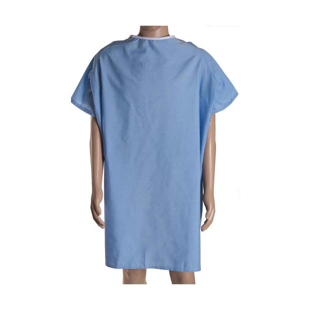 DMI Convalescent Gowns With Back Tape Ties, Adult, Blue, Pack Of 12 MPN:532-8035-0100