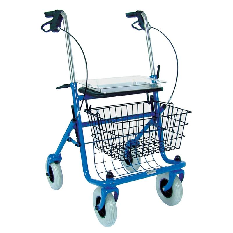 DMI Classic Adjustable Steel Folding Rollator Walker, 38inH x 23inW x 29 1/2inD, Blue MPN:501-1013-0100
