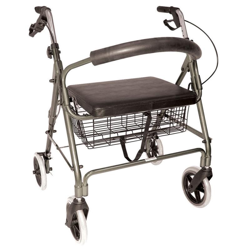 DMI Lightweight Extra-Wide Aluminum Folding Rollator With Seat, Titanium MPN:501-1029-4100