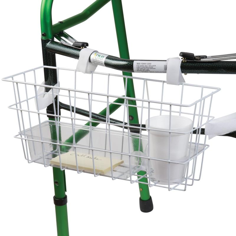 HealthSmart Walker Basket With Tray And Cup Holder, 7inH x 16inW x 5 1/2inD, White MPN:510-1085-1900