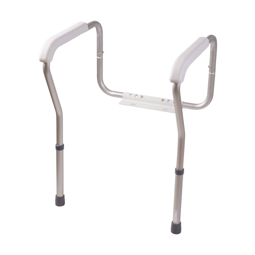 HealthSmart Adjustable Germ-Free Toilet Rails Safety Arms, 12inH x 27inW x 24inD, White MPN:521-9804-9601