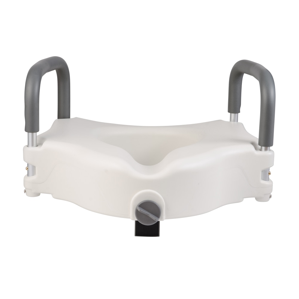 DMI Hi-Riser Elevated Locking Raised Toilet Seat With Armrests, 5inH x 18inW x 16inD, White MPN:522-1511-1900