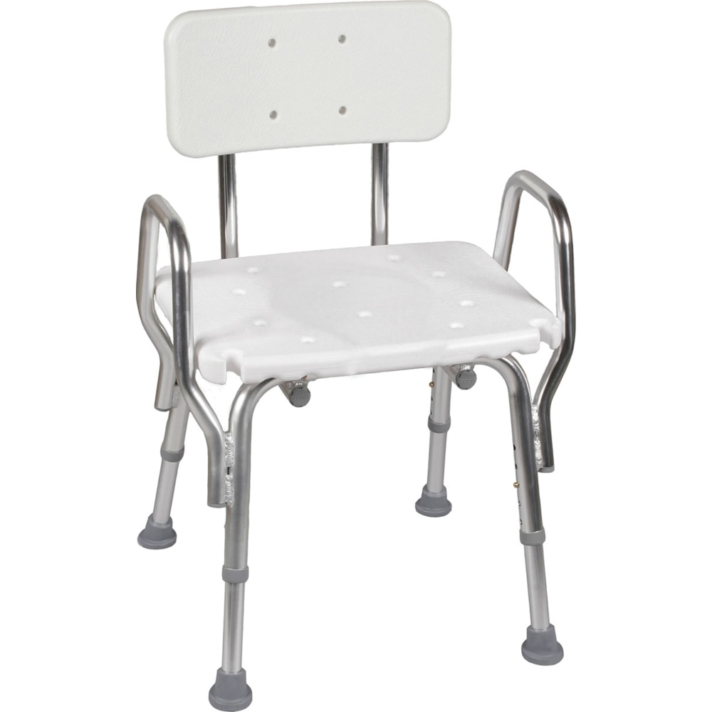 DMI Heavy-Duty Bath And Shower Chair With Arm, Removable Backrest, 28inH x 19inW x 13inD, White MPN:522-1733-1900