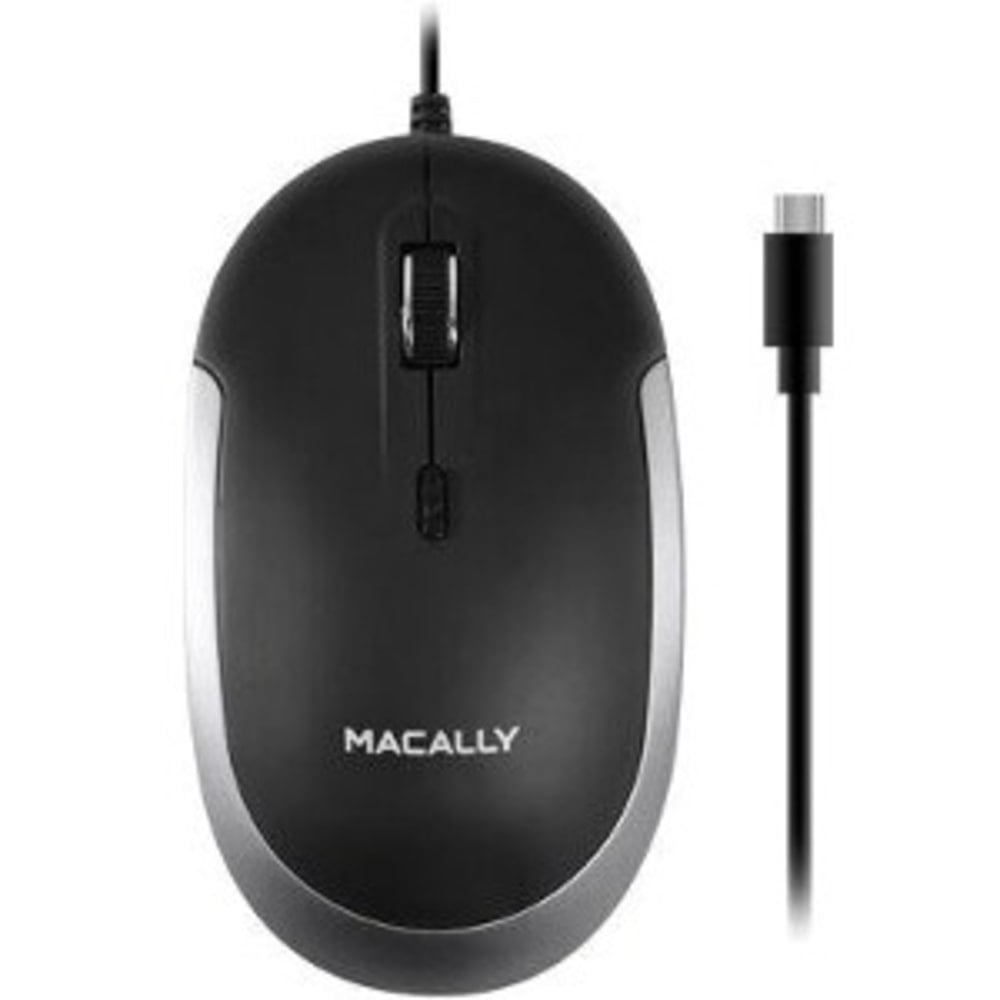 Macally USB-C Optical Quiet Click Mouse for Mac/PC Black & Space Gray - Optical - Cable - Black, Space Gray - UCDYNAMOUSESG MPN:UCDYNAMOUSESG