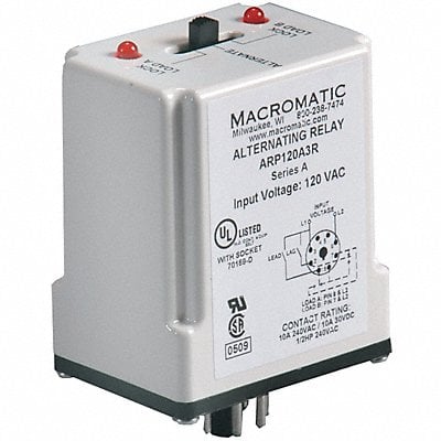 Alternating Relay 120VAC DPDTCross-Wired MPN:ARP120A3R