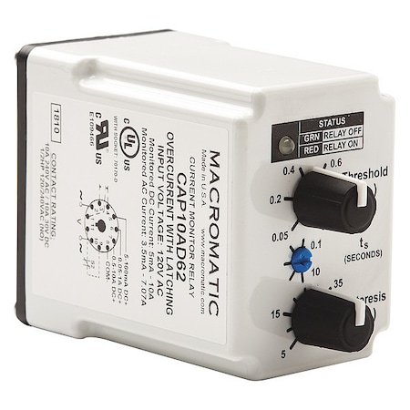 CurrentSensor Relay, 10A, 120VAC, 11Pins MPN:CAP10AD62