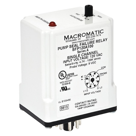 Pump Seal Failure Relay, SPDT, 8Pin, 120VAC MPN:SFP120A100