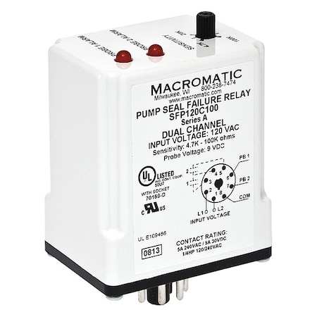 Pump Seal Failure Relay, 2-SPNO, 120VAC MPN:SFP120C100