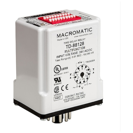Multifunction Time Delay Relay, Octal, Multi Function, 16 Functions 120V AC, SPDT MPN:TD-88162