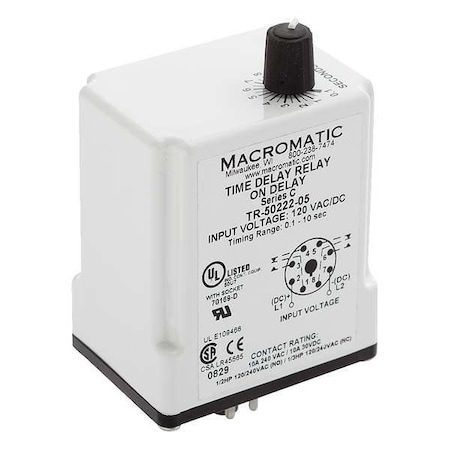Single Function Time Delay Relay, Octal, Interval, 1 Functions 240V AC, DPDT MPN:TR-50521-10