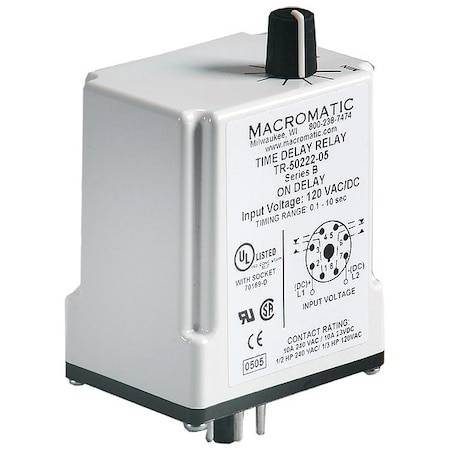 Single Function Time Delay Relay, Octal, Interval, 1 Functions 24V AC/DC, DPDT MPN:TR-50528-10