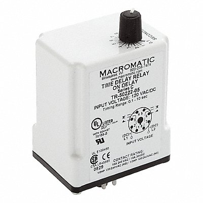 H7833 Time Delay Relay 120VAC/DC 10A DPDT MPN:TR-50222-12