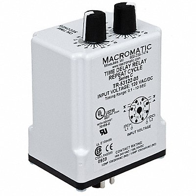 H7837 Time Delay Relay 120VAC/DC 10A DPDT MPN:TR-55122-10