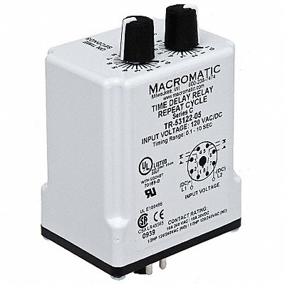 H7838 Time Delay Relay 120VAC/DC 10A DPDT MPN:TR-55122-12
