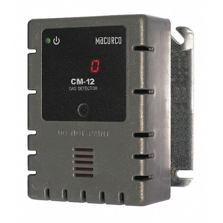 Fixed Gas Detector, Carbon Monoxide, Line Voltage, Digital Display, Internal Buzzer, 2 Relays MPN:CM-12