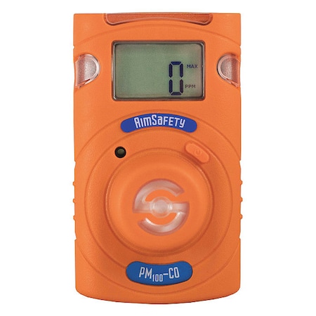 Single-Gas Detector, Audible, Vibrating, Visual, 2 yr Battery Life MPN:PM100-CO