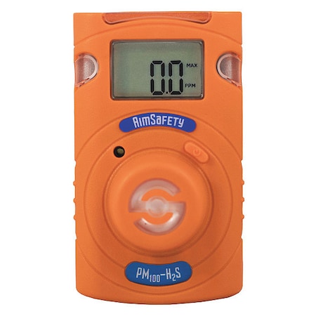 Single-Gas Detector, Audible, Vibrating, Visual, 2 yr Battery Life MPN:PM100-H2S