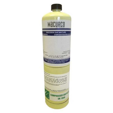 Calibration Gas, R-134A Refrigerant, 34 L, CGA 600 Connection, +/-2% Accuracy, 500 psi Max. Pressure MPN:RD Gas Cylinder