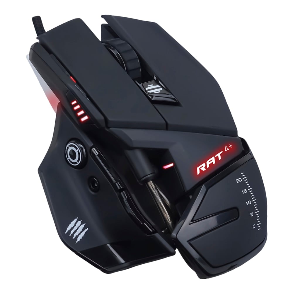 Mad Catz The Authentic R.A.T. 4+ Optical Gaming Mouse - PixArt PMW3330 - Cable - Black - 1 Pack - USB 2.0 - 7200 dpi - 9 Button(s) MPN:MR03MCAMBL00