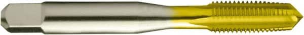 Straight Flute Tap: 1-8 UNC, 4 Flutes, Taper, 3/3B Class of Fit, High Speed Steel, TiN Coated MPN:308065