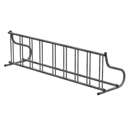 Bike Rack, 1-Sided, 9-Bike, 110 in., Silver MPN:QS-GR116-G