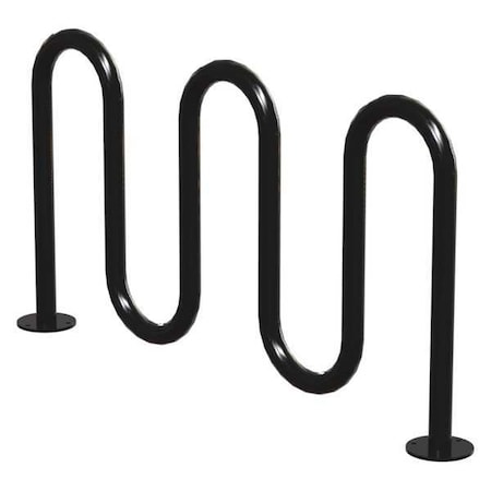 Bike Rack, Blk, (7) Bikes, 36 in. H, 3 in. W MPN:QS-H36-7-SF-B
