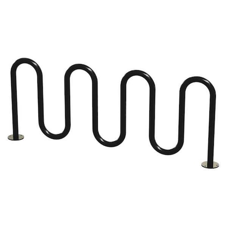 Bike Rack, Blk, (9) Bikes, 36 in. H, 3 in. W MPN:QS-H36-9-SF-B