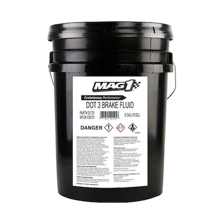 DOT 3 Brake Fluid, 5 gal, Glycol Base MPN:MAG1125
